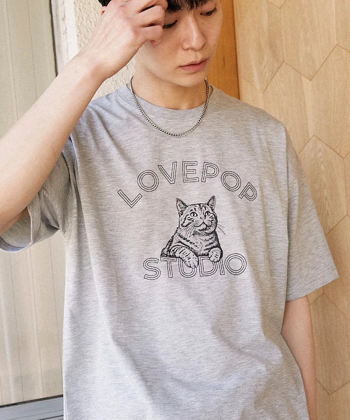Functional Material Cat Print T-shirt Limited Edition