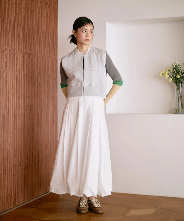 Organic Cotton Lace Sweat Vest / Lined Sweat