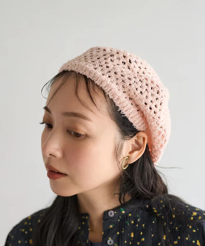 Lace Knit Beret Hat