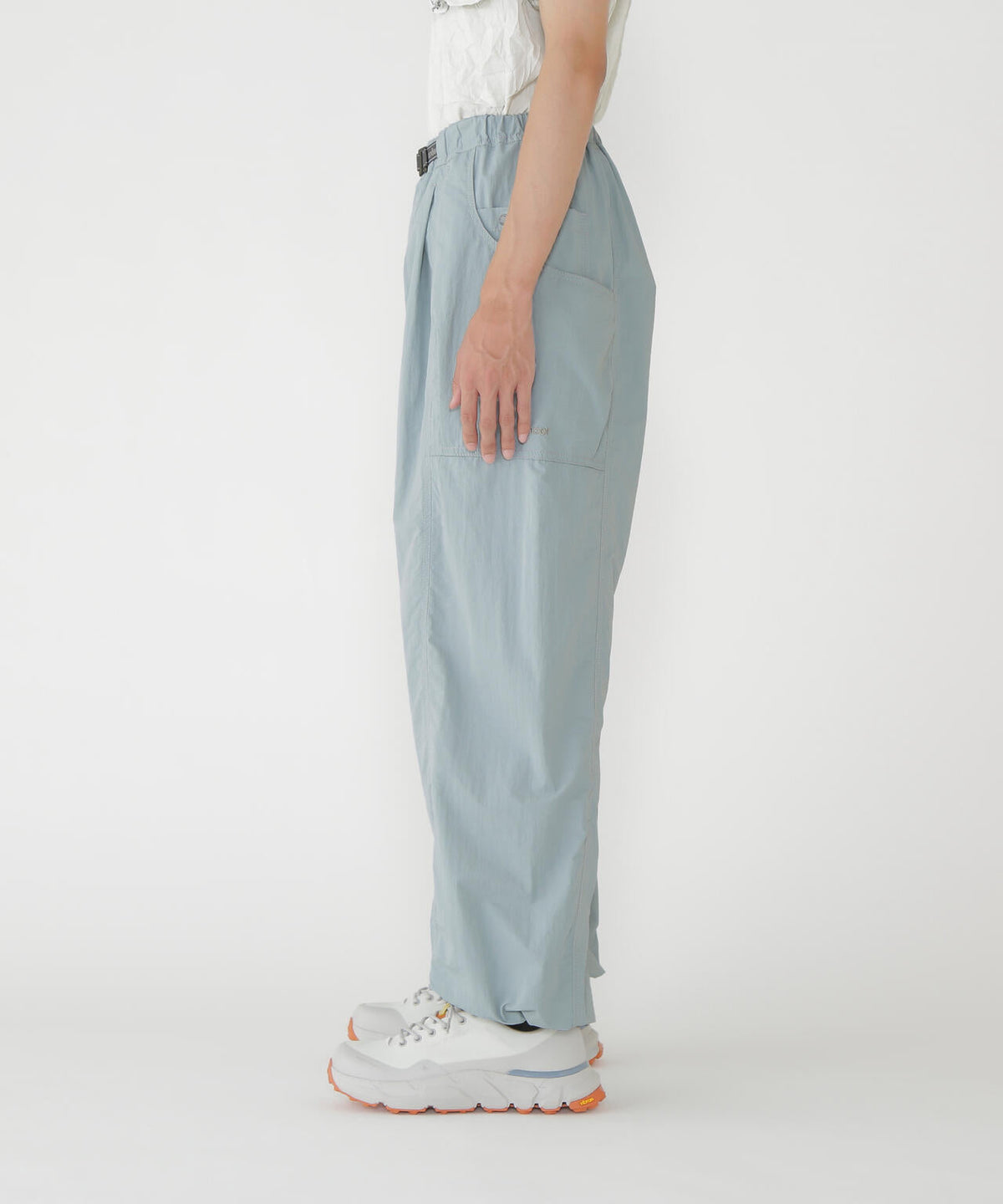crinkled nylon pants