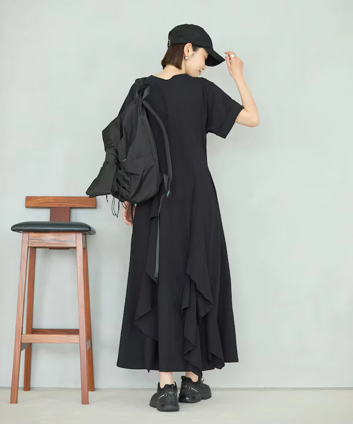 Organic Cotton Draped Flare Dress