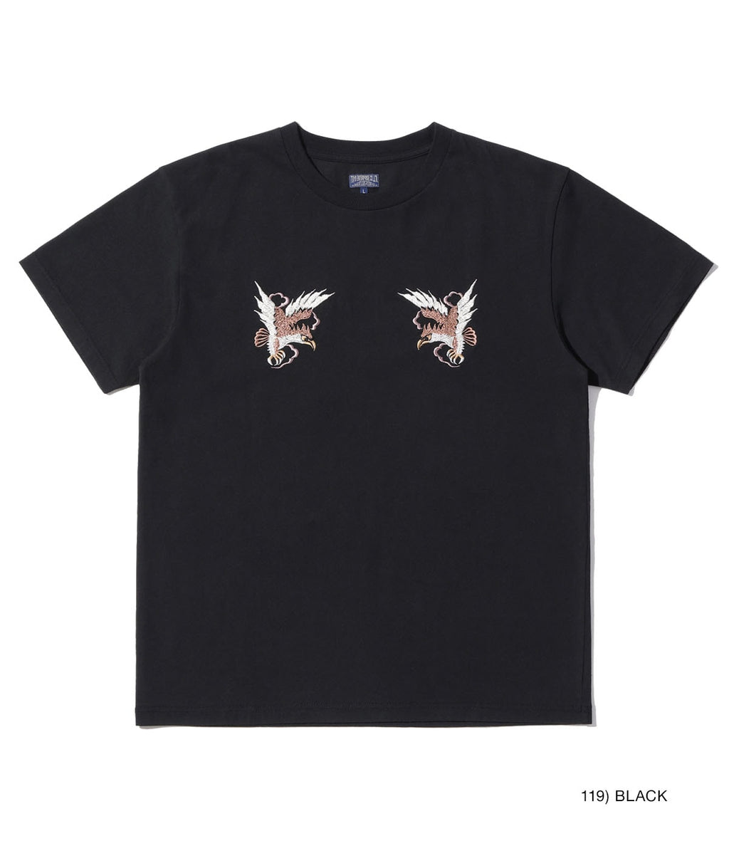 SUKA T-SHIRT EMBROIDERED “EAGLE & Mt. FUJI”