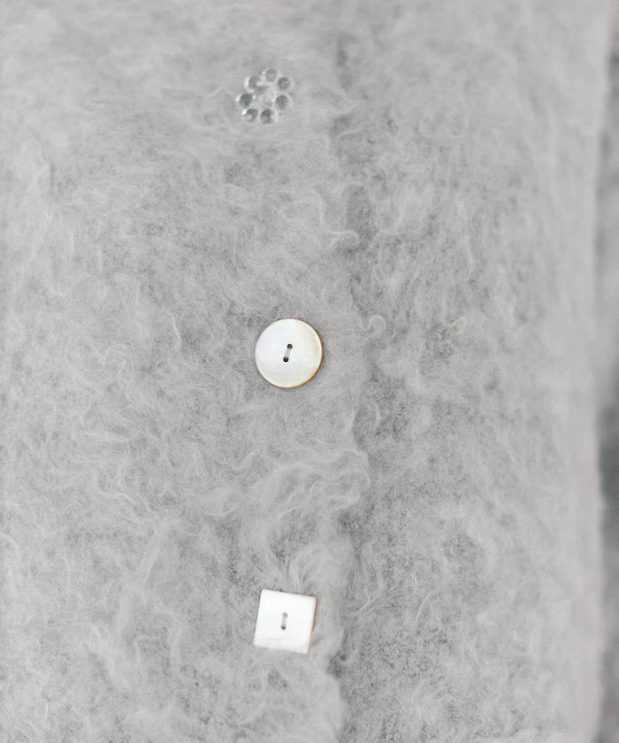 Variation Button Shaggy Knit Cardigan
