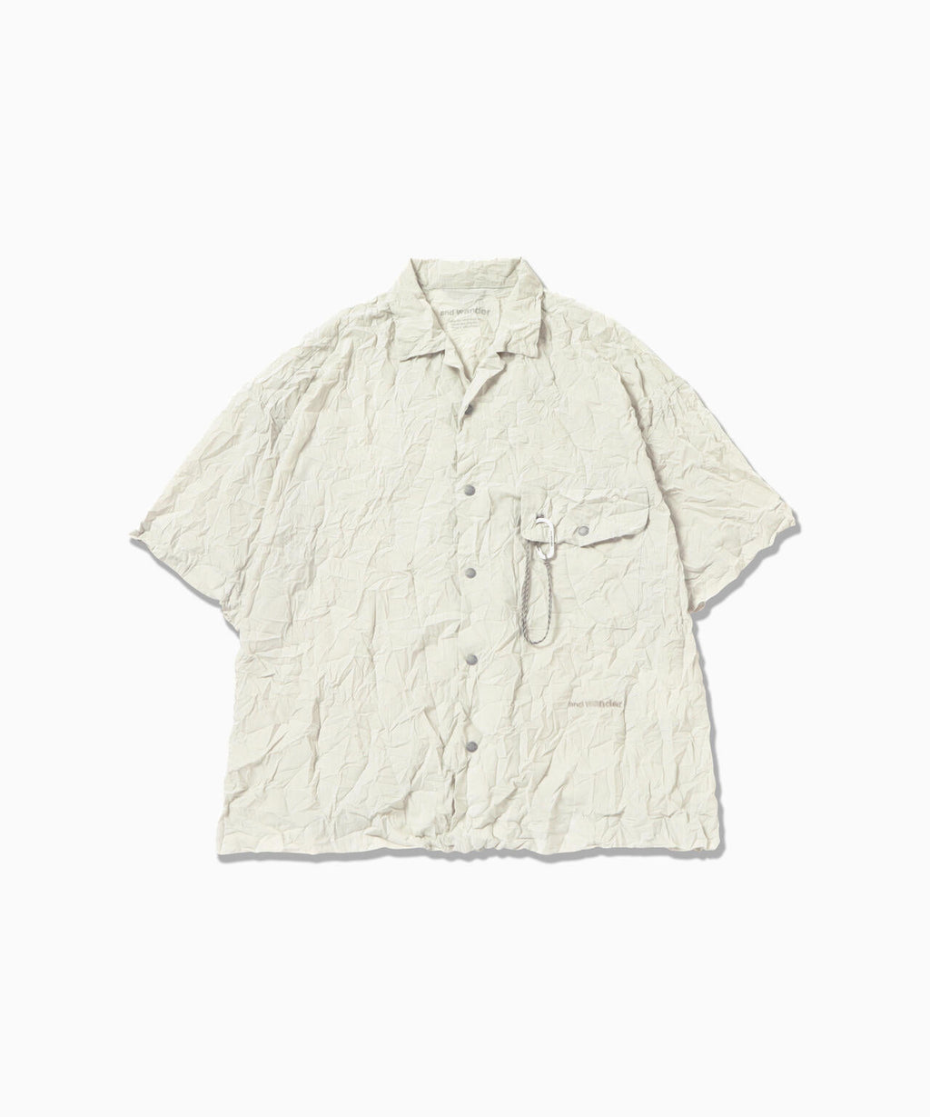 washer pleated open SS shirt (M)