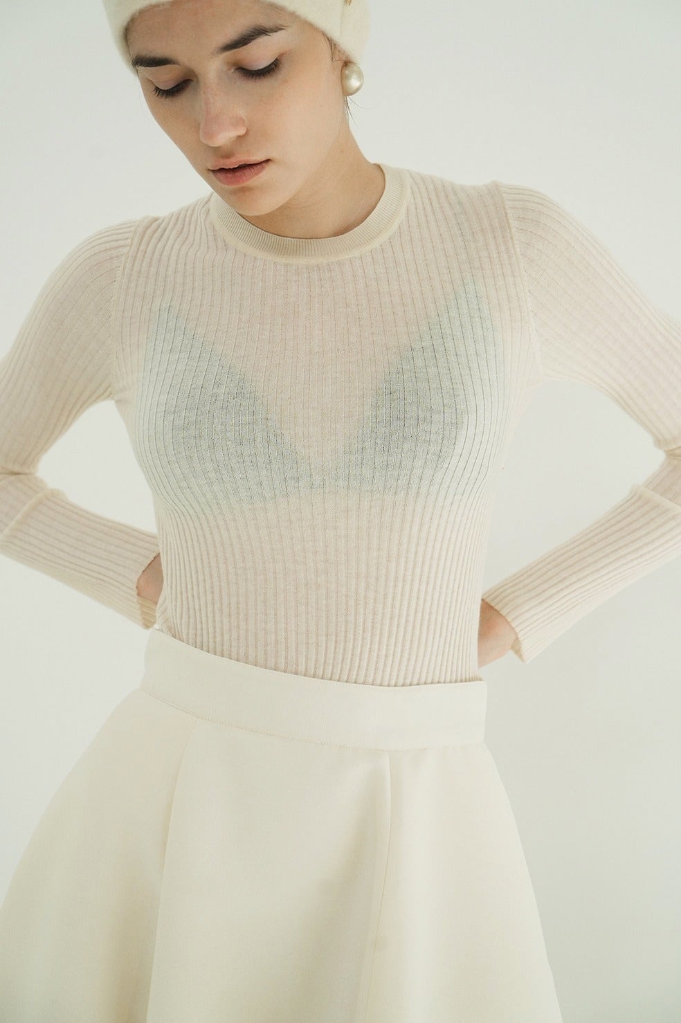 SHEER RIB KNIT TOPS