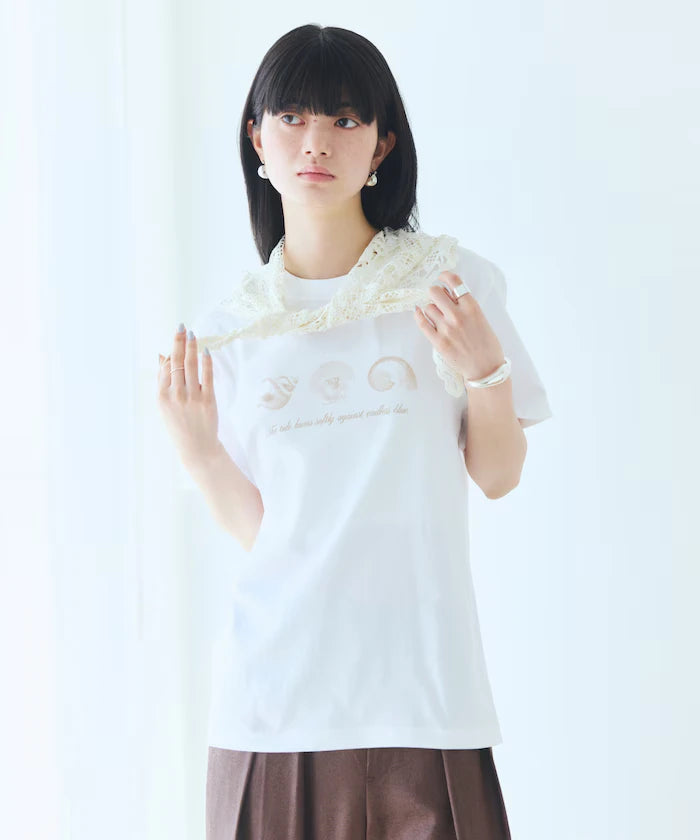 Comfortable Shell Print Crew Neck T-Shirt