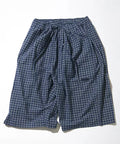 Indigo Madras Check Cropped Easy Pant
