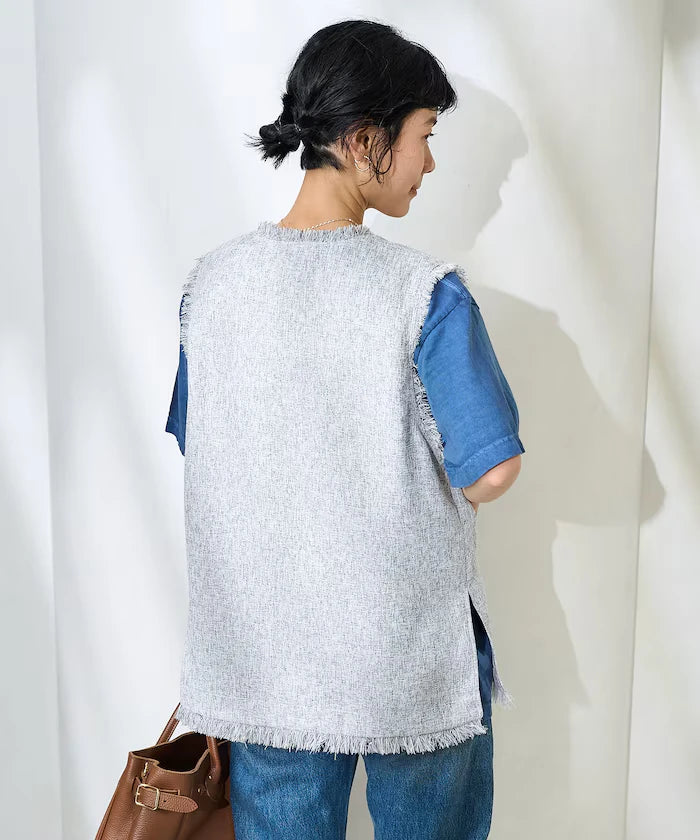 V-Neck Summer Tweed Vest