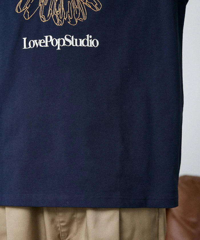 Love Pop Studio Flower Embroidery T-Shirt