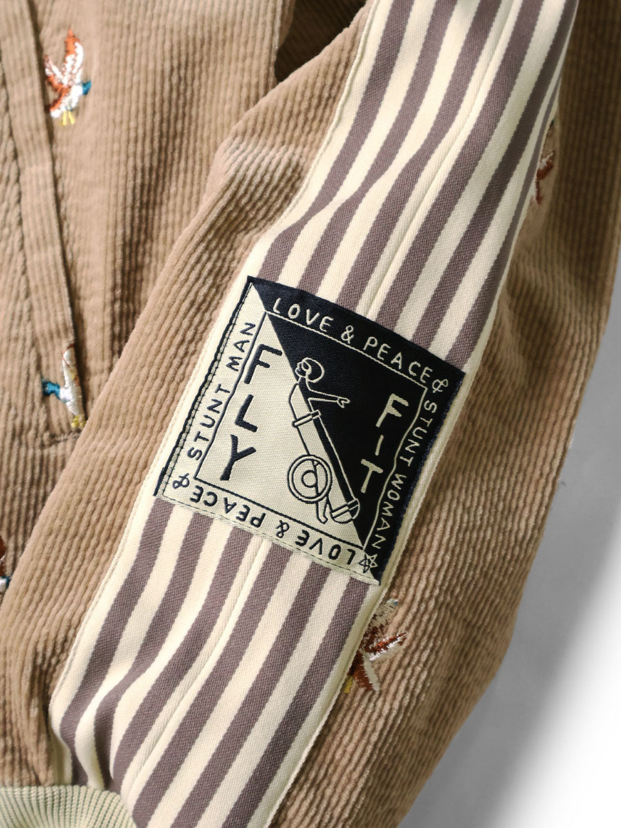 11W Stretch Corduroy Duck Embroidery Track JKT（...