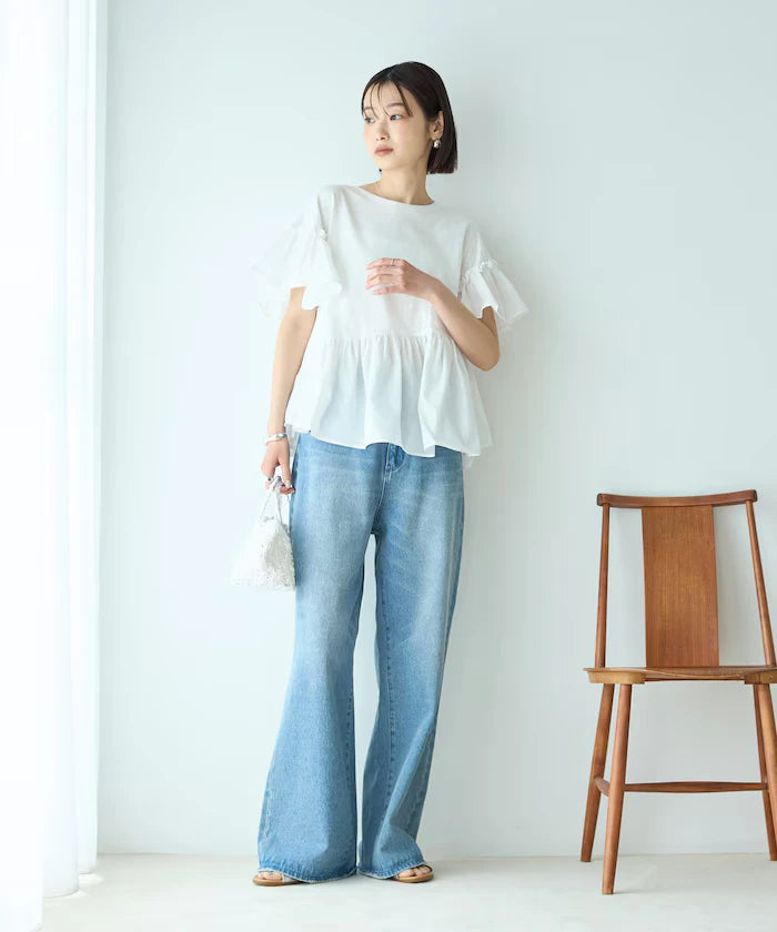 Organic Cotton Frill Sleeve T-shirt