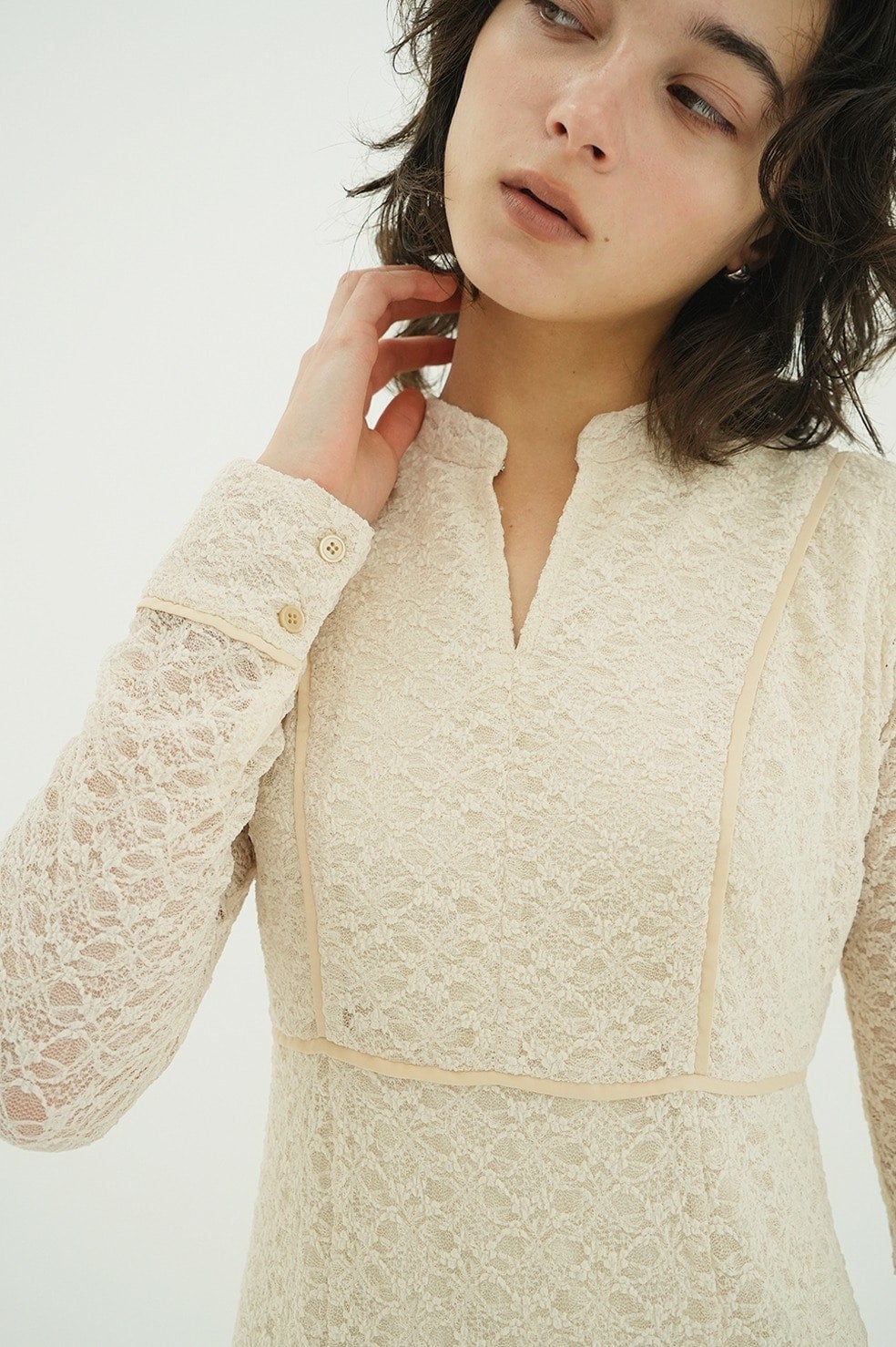 PIPING LINE LACE ONE PIECE