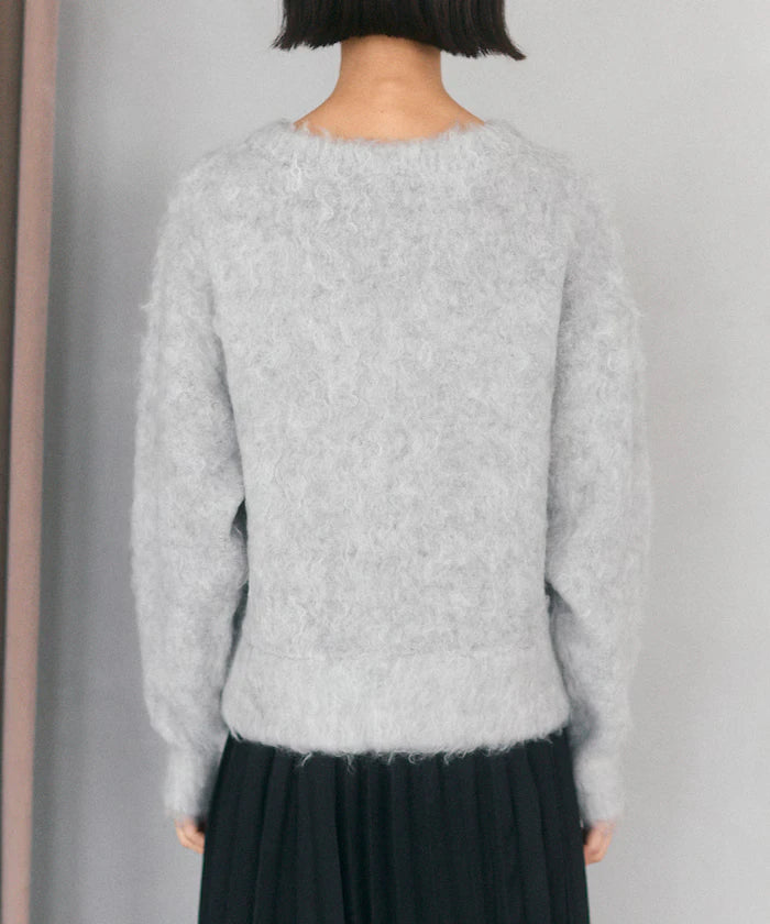 Variation Button Shaggy Knit Cardigan