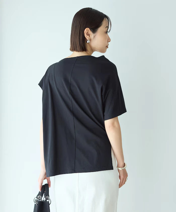 Organic Cotton Asymmetrical Draped Top