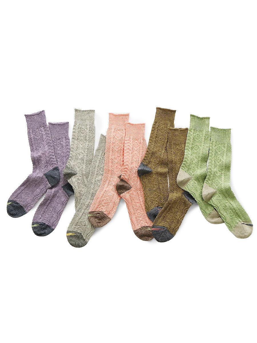 96 Piece Linen Jacquard Kuba Pattern Socks