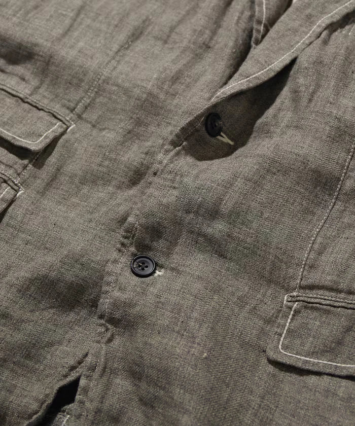 French Linen Tweed Tailored Jacket