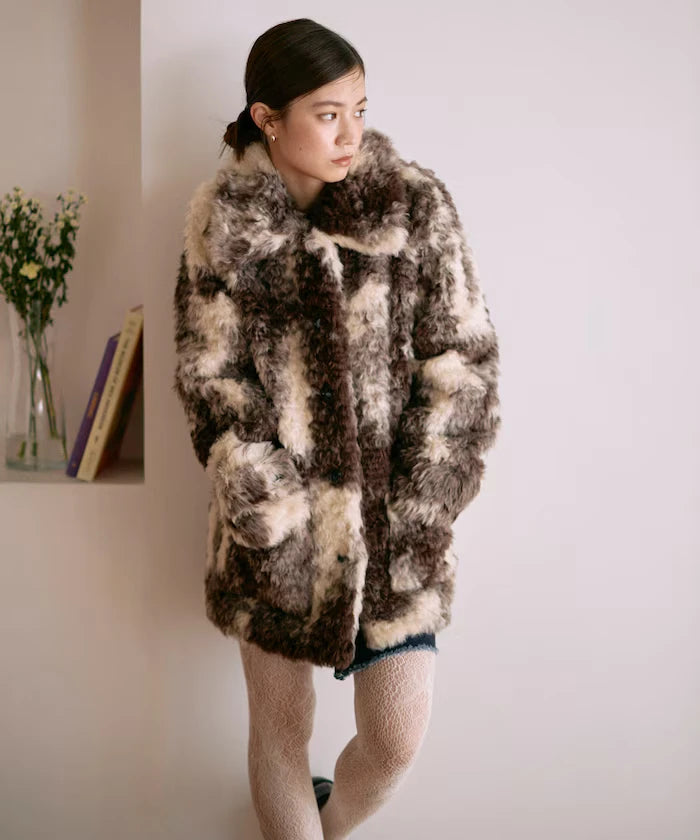 Fake Fur Mid-Length Coat / Fur Coat