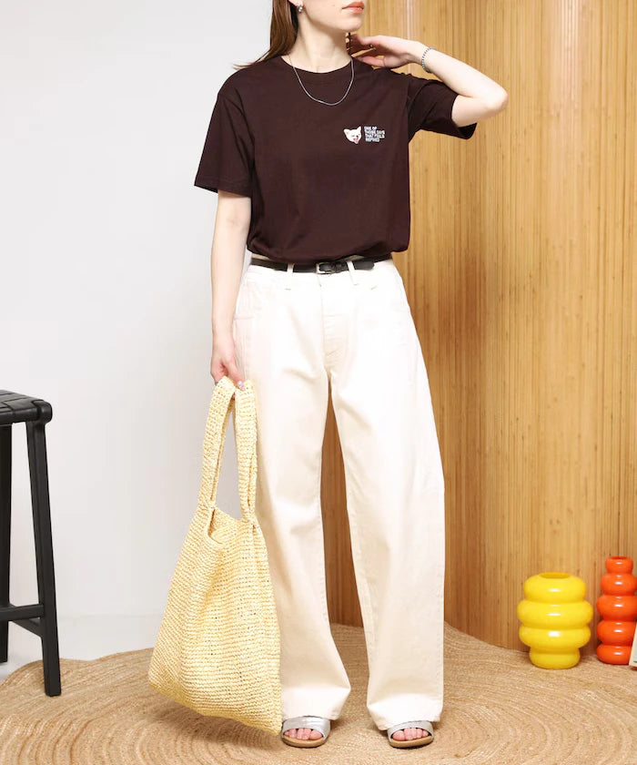 Organic Cotton One Point Animal Embroidery T-Shirt
