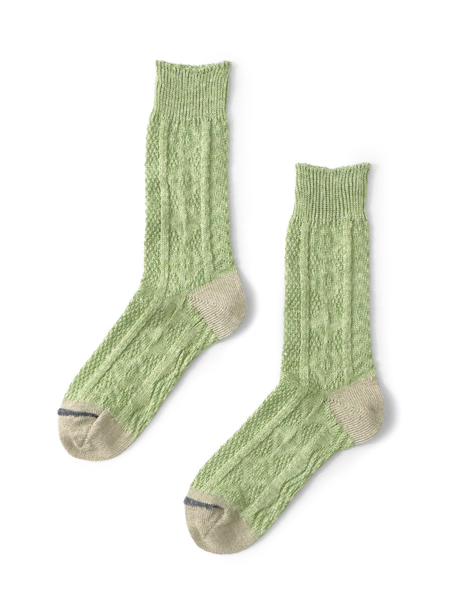 96 Piece Linen Jacquard Kuba Pattern Socks
