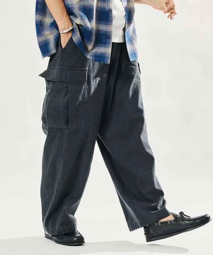 LINEN COTTON EASY CARGO PANTS 【Compatible with Set-Up】