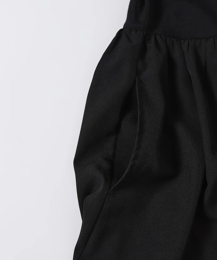 Organic Cotton Mixed Material Docking Gather Dress