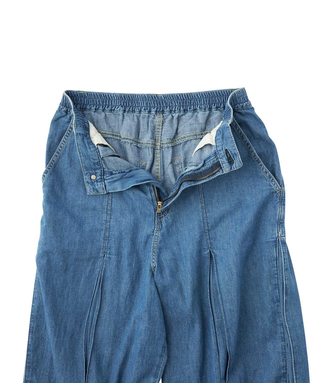 Cotton Linen Denim Tuck Pants