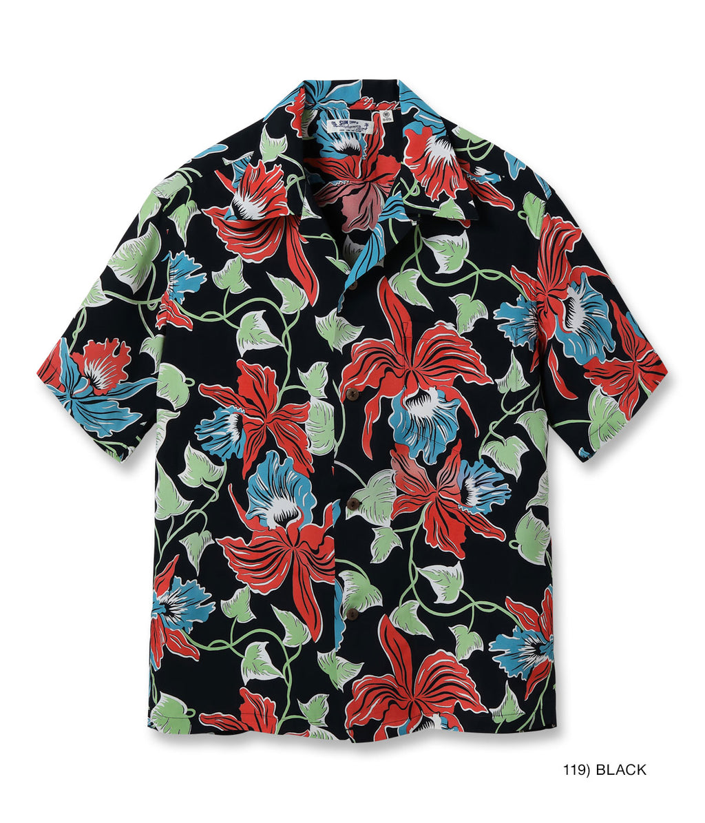 RAYON HAWAIIAN SHIRT “CATTLEYA ORCHID”