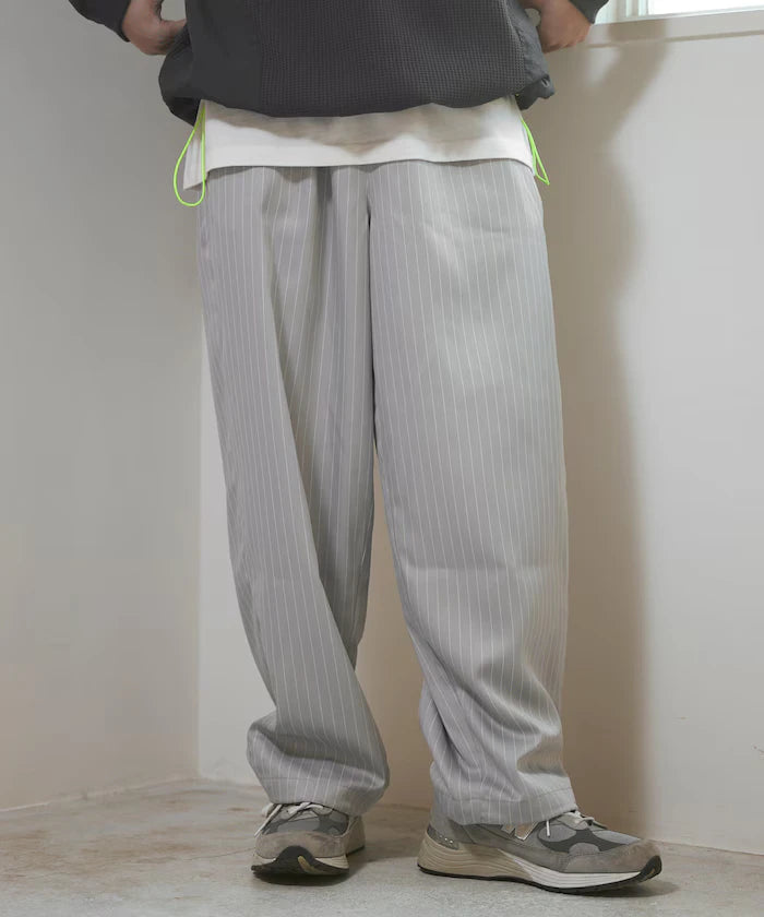 Spindle Stripe Easy Wide Pants / Compatible with Setup