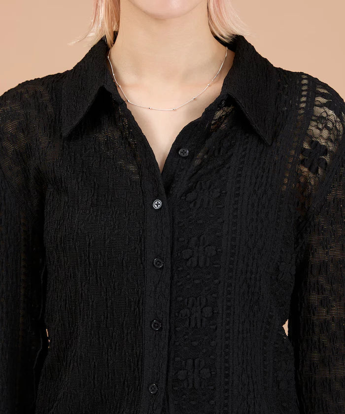 Floral Cut Lace Shirt