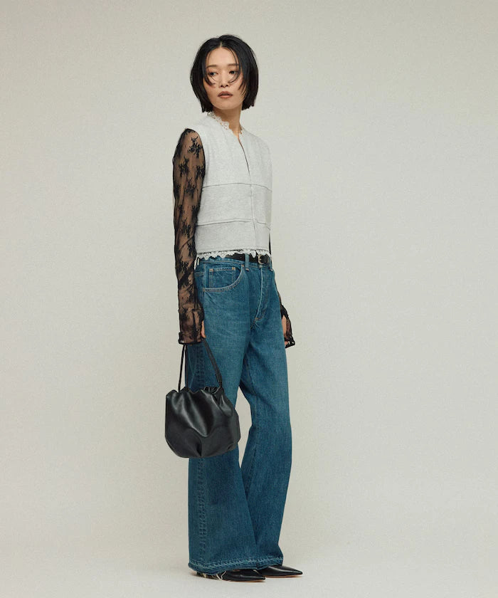 Organic Cotton Lace Sweat Vest / Lined Sweat