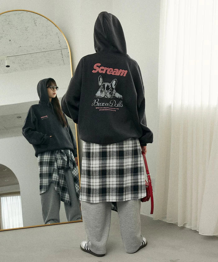 Sagara Embroidery French Bulldog Fleece-Lined Hoodie Limited Edition