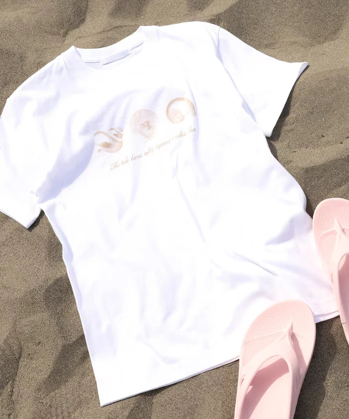 Comfortable Shell Print Crew Neck T-Shirt