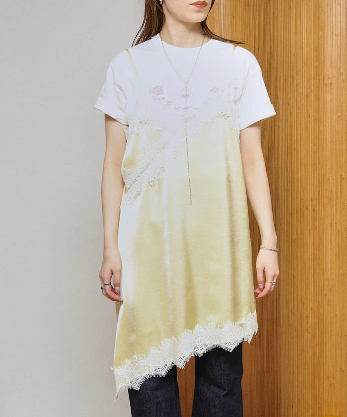 Lace Contrast Vintage Satin Camisole Top