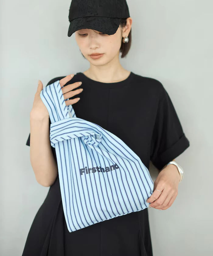 Stripe Print Canvas Market Bag