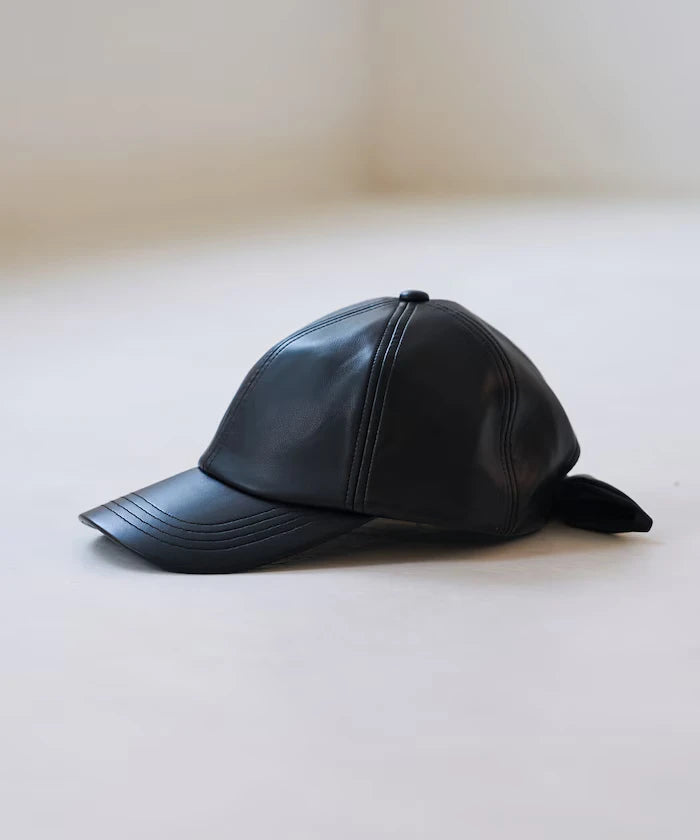 PU Ribbon Cap/Fake Leather Cap