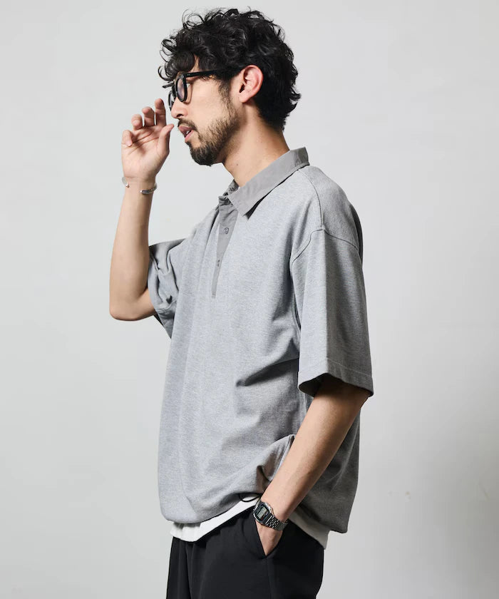 Big Silhouette Spindle Short Sleeve Tech Polo