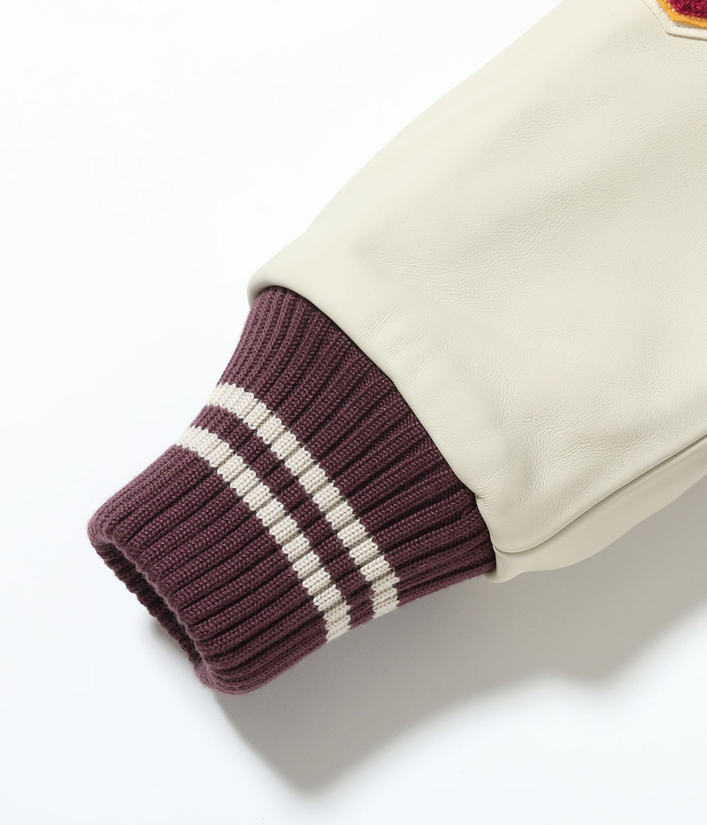 30oz. WOOL MELTON AWARD JACKET “MAVERICKS” (BROWN)