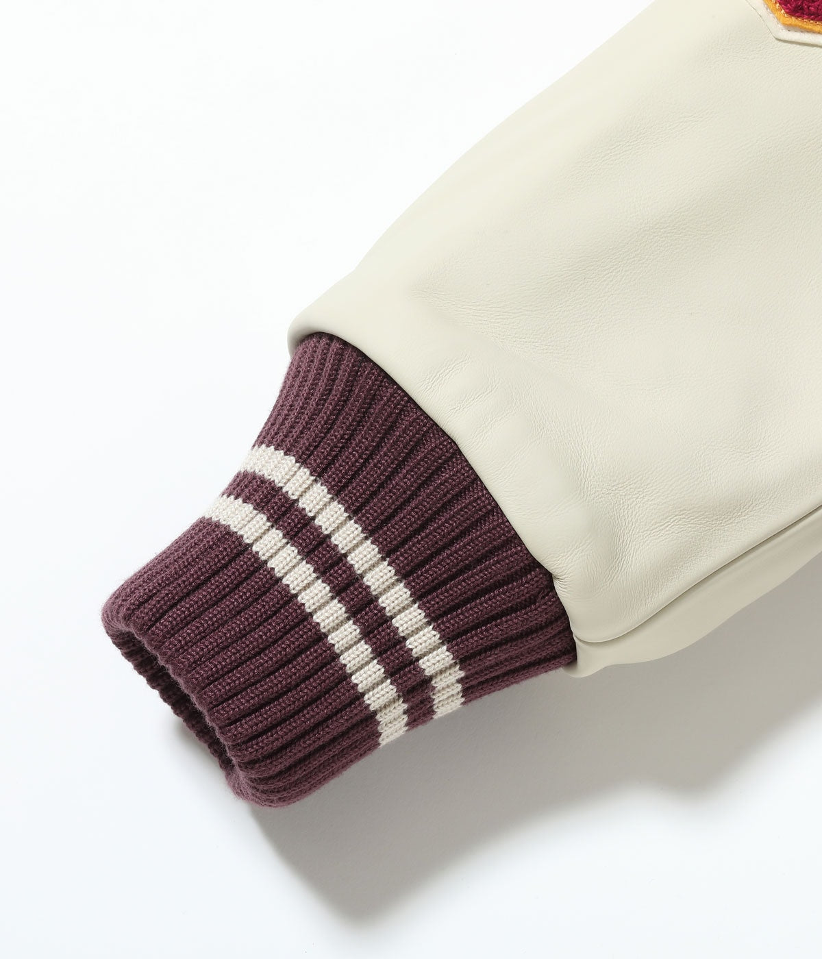 30oz. WOOL MELTON AWARD JACKET “MAVERICKS” (BROWN)