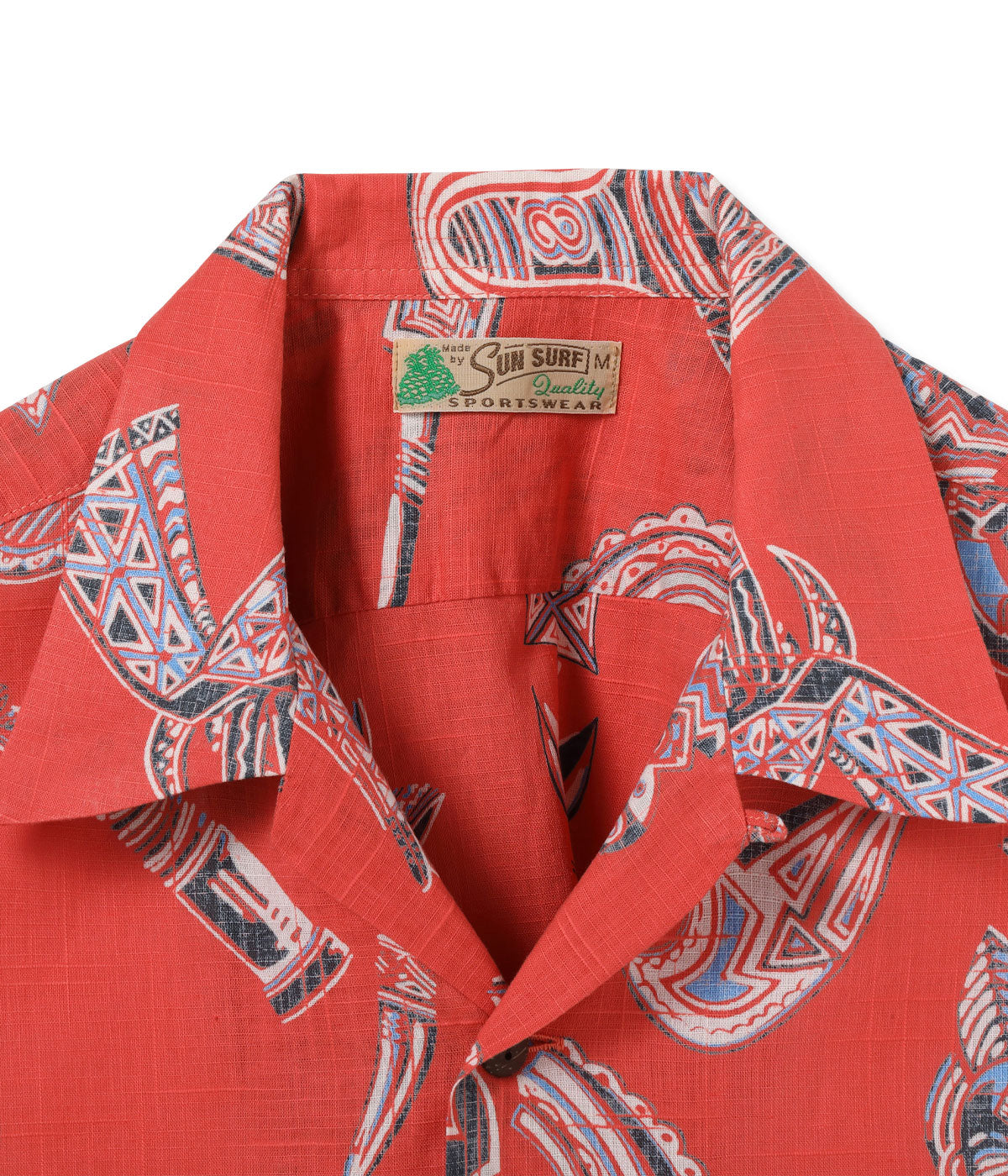 COTTON LINEN SLUBYARN OPEN SHIRT “NATIVE MASK”