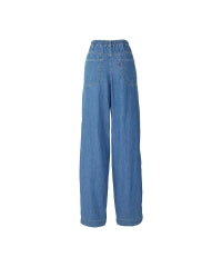Cotton Linen Denim Tuck Pants