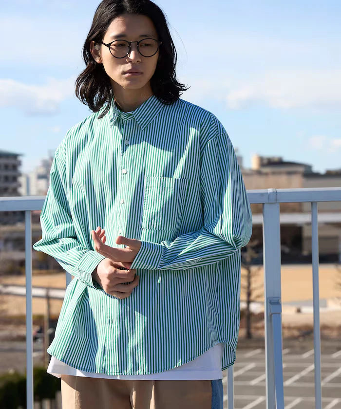 <New Color Added> Relaxed Fit Broad Shirt / Regular Collar / Long Sleeve
