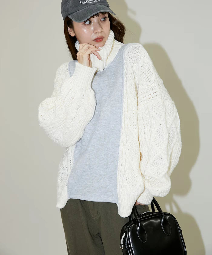 Mixed Material Switch Turtle Neck Knit Limited Edition