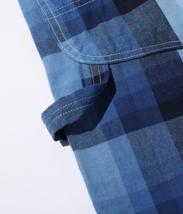 10oz. INDIGO GRADATION CHECK WORK PANTS
