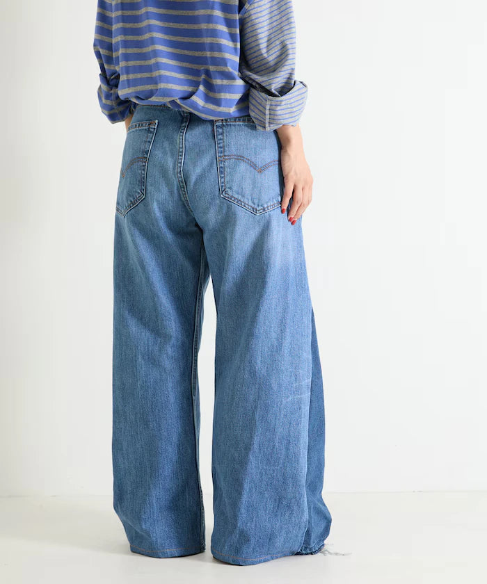 Vintage Remake Tuck Denim Pants