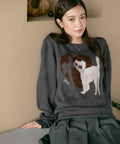 Sweat-like Animal Jacquard Knit