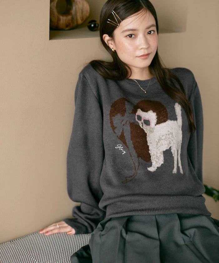 Sweat-like Animal Jacquard Knit