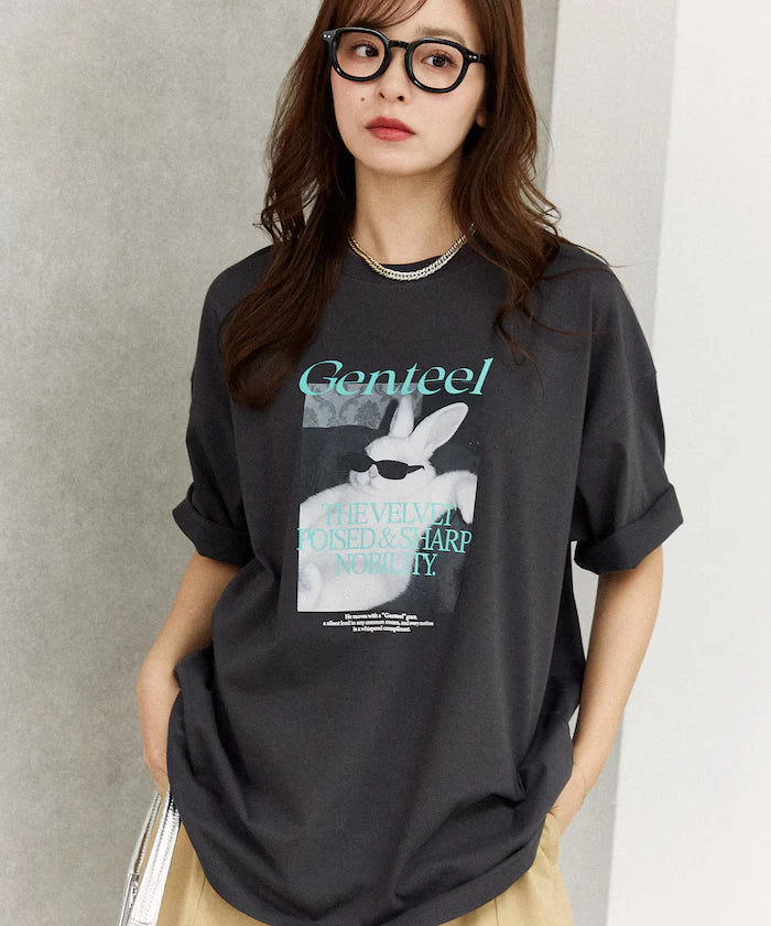<Functional Material> Genteel Rabbit Print T-Shirt Limited Edition