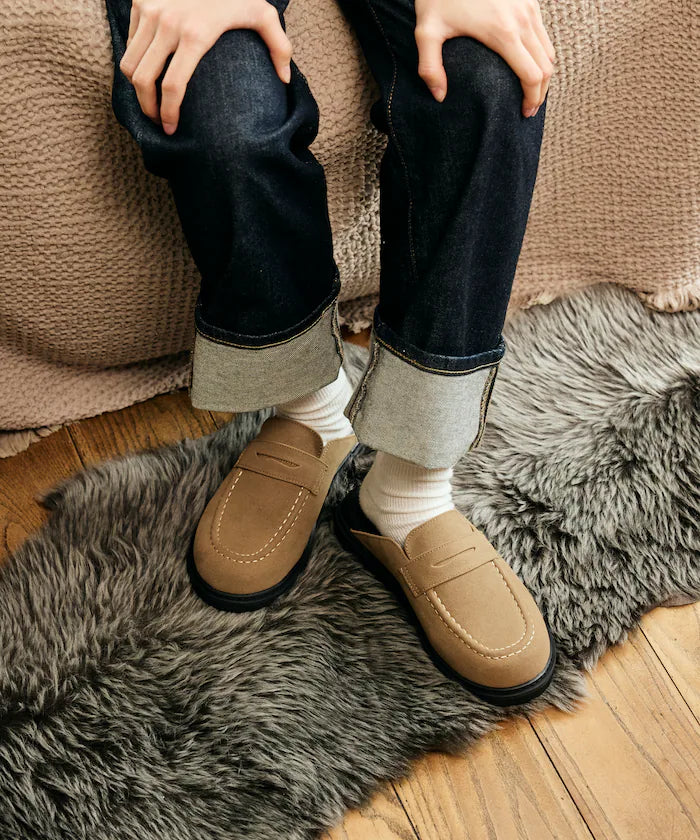 Velour Leatherette Loafer Mule / Slip-on [23~28cm] 【Limited Edition】
