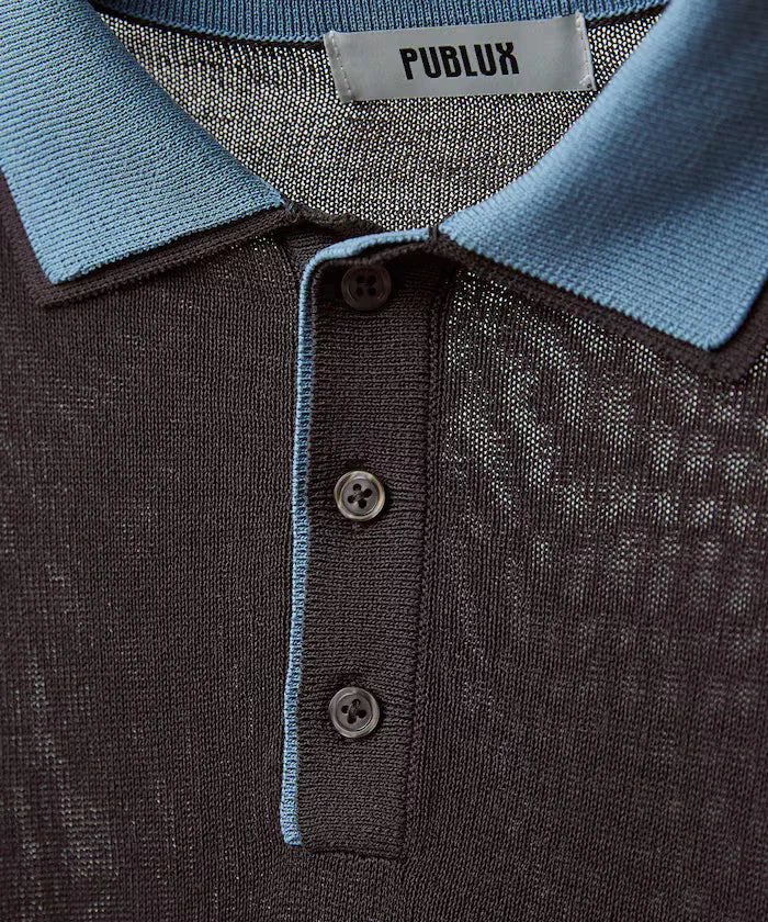 LOVE POP STUDIO Collar Layered Knit Polo Shirt Limited Edition