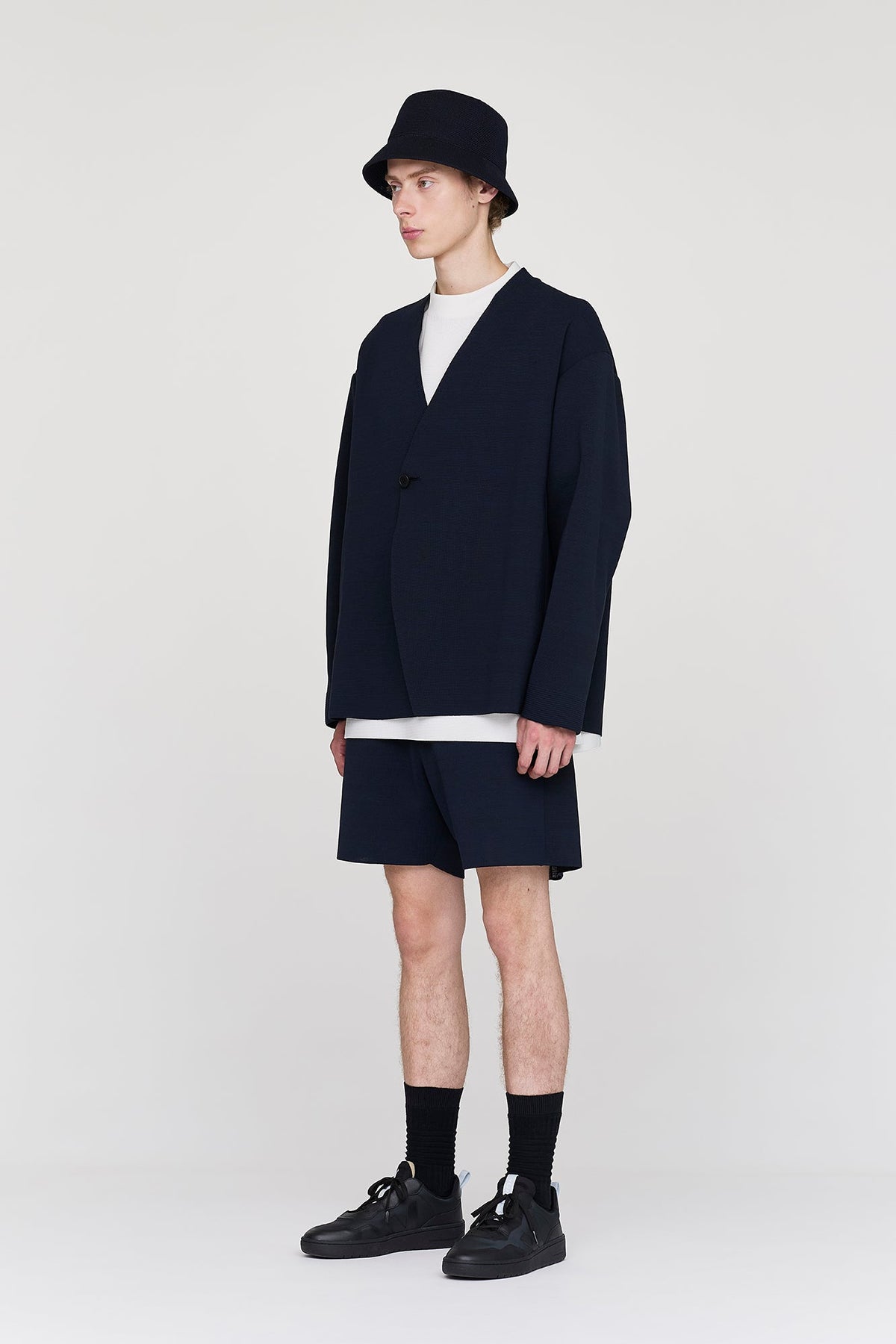 MILAN COLLARLESS DOUBLEBREASTED BOXY JACKET